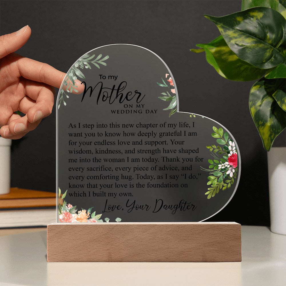To My Mother | Printed Heart Acrylic Plaque