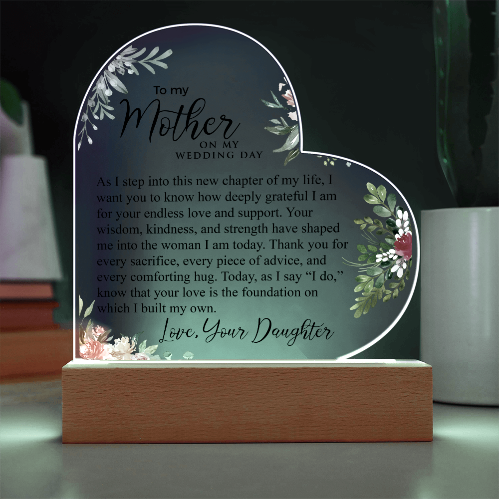 To My Mother | Printed Heart Acrylic Plaque
