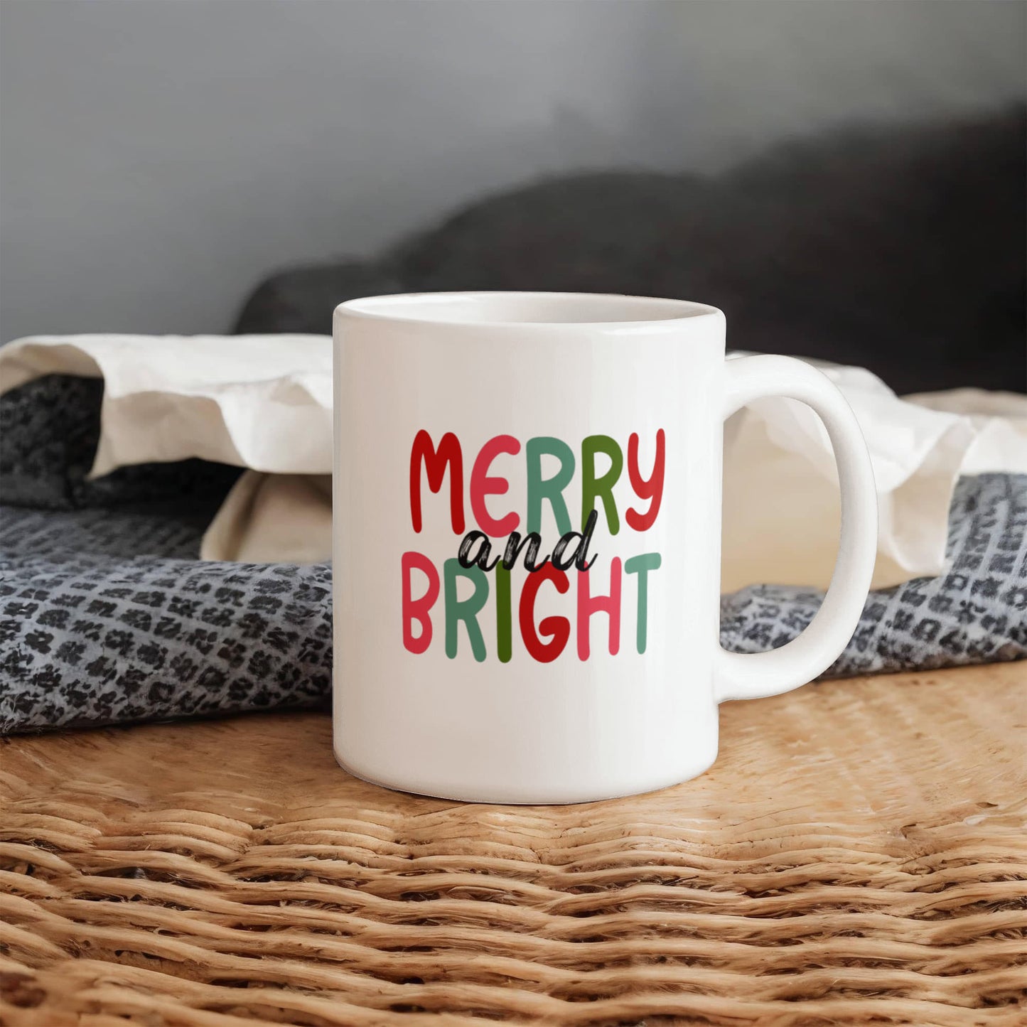 Merry And Bright | White Ceramic Mug